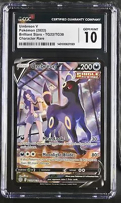 UMBREON V Brilliant Stars Holo Rare #TG22 CGC 10 Pokemon [Nostalgium] • $49.99