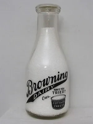 TRPQ Milk Bottle Browning Dairy Norwich CT NEW LONDON COUNTY 1940 Location??? • $44.99