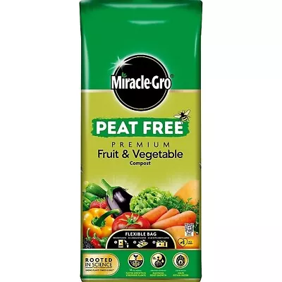 Miracle Gro Peat Free Fruit & Vegetable Premium Compost Grow Bag 42L • £10.99