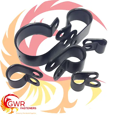 £3.69 • Buy Black Plastic Nylon P Clips - Tubing Brake Pipe Tube Cable Wire Mount Conduit