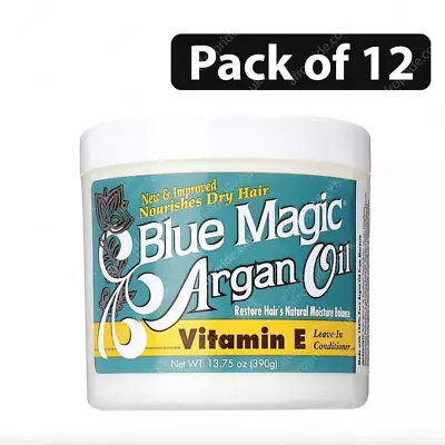 Blue Magic Argan Oil Vitamin E Leave In Conditioner 13.75oz 390g ( Pack Of 12) • £47.99