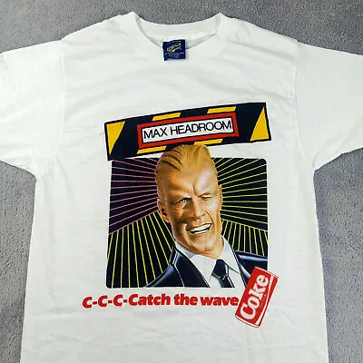 Vintage 80's Max Headroom Coke Coca Cola Catch The Wave Promo T-Shirt M • $59.95