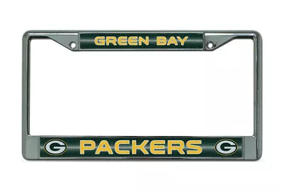 Green Bay Packers NFL Rico / Tag Express Chrome Glitter License Plate Frame • $11.01