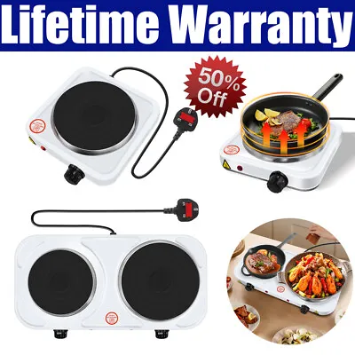 2500W Double Electric Cooker Twin Dual Hot Plate Table Top Heat Hob Portable Hob • £11.08