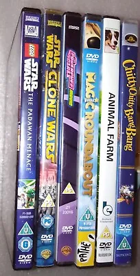 6 Childrens Dvd Films Family Child Movies Magic Roundabout Star Wars Chitty Chit • £3