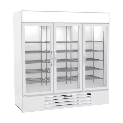 Beverage Air MMF72HC-5-W 75  Three Glass Door Merchandiser Freezer In White ... • $12545.74