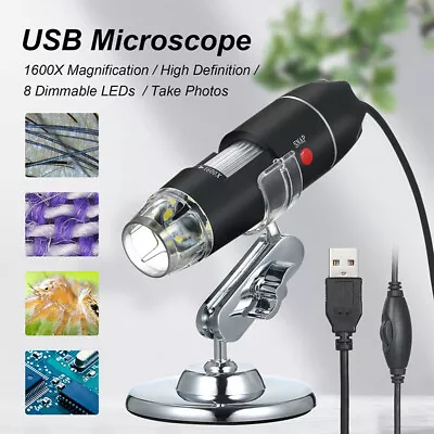 1600X USB Digital Microscope For Electronic Accessories Coin Inspection 3-in-1 • $25.29