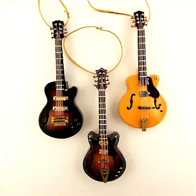 Your Choice Of 3 Dimensional Wooden Hollow Body Guitar Christmas Ornament • $16.99