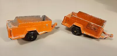 Tootsie Toy U-Haul Open Bed Utility Trailer Vintage Die Cast (Lot Of 2) Orange • $14.50