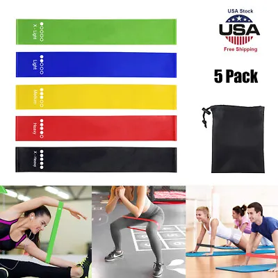5pcs Resistance Band Exercise Tension Ring Fitness Stretching Different Levels • $12