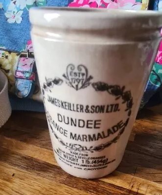 Antique James Keiller & Sons Dundee Marmalade 1lb Pot Vintage Prop • £17