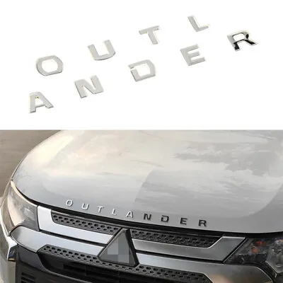 Chrome Outlander Letters Front Hood Emblem Logo Badge Sticker For Mitsubishi • $19.99