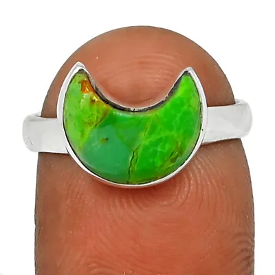 Moon - Composite Kingman Green Mohave Turquoise Silver RingAW12 S.8 CR36375 • $11.99