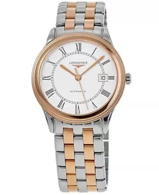 New Longines Flagship Automatic Two Tone White Dial Men's Watch L4.974.3.91.7 • $885.36