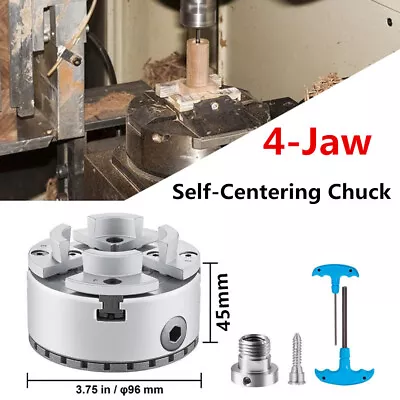 4-Jaw 3.75  Diameter Lathe Chuck Turning Machine Accessories Self-Centering Tool • $168.76