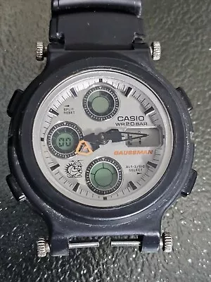 Vintage Casio Gshock Aw-571 1700 Gaussman Alarm Titanium Back Chrono-is Running • £48.19