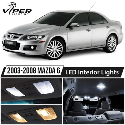 2003-2008 Mazda 6 White LED Interior Lights Package Kit + License Lights • $13.99