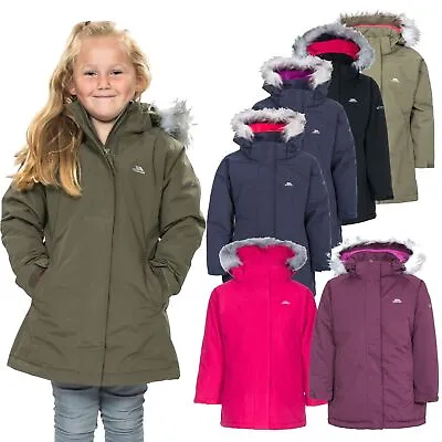 £22.50 • Buy Trespass Girls Waterproof Jacket Windproof Hood School Casual Coat Fame