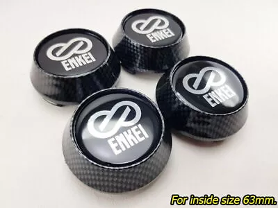 Center Caps Cover Wheels Rim Size 63.5mm. Black Carbon For Enkei RPF1 Racing Car • $59.96