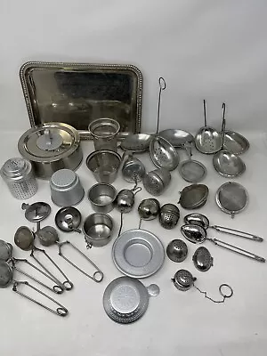 Vintage Aluminum Tea Infuser Balls Spoons Canisters Strainers $8.57 + Ea. EB-733 • $8.57