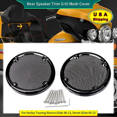 Rear Speaker Trim Grill Mesh Cover For Harley Touring Electra Street Glide 96-13 • $38.98