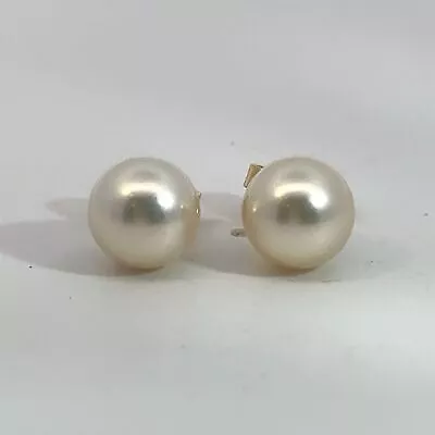 Mikimoto 18K Yellow Gold Single Pearl 7.5mm Stud Earrings • $299