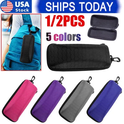 $9.59 • Buy 1/2PCS Glasses Case Portable Eye Glass Box Sunglasses Protector Bag Zipper Belt