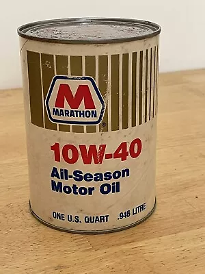 MARATHON 10W-40 All-Season Motor Oil Can 1 Quart Full • $24.99