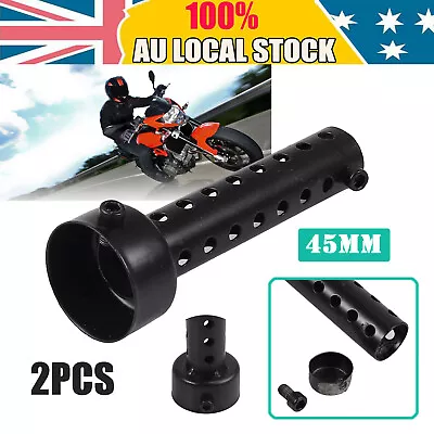 2X Motorcycle Exhaust Silencer 45mm MufflerInsert Baffle DB Killer Black AUS • $19.85