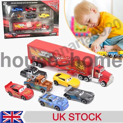 7Pcs Lightning McQueen Racer Car Toy Cars 3 Mack Model Truck Kids Gift Racing • £4.79