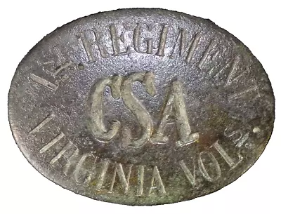 Civil War Virginia Belt Plate Buckle Csa • $2100