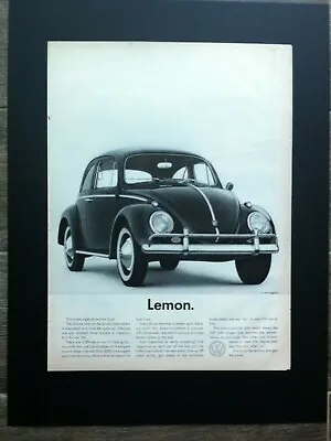 *Ready To Display* VW Bug Lemon Ad 1960 1961*Original*Life 11x13 Inch Volkswagen • $59.99