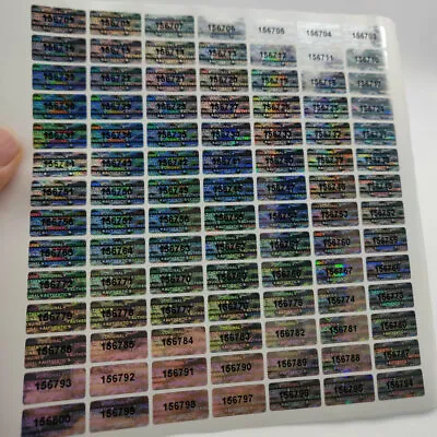 $14 • Buy 1000 Original Tamper Proof Security Sticker Label Unique Serial Number 20 X 10mm