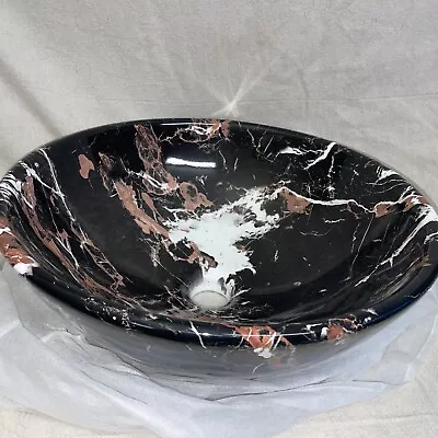 Davivy 16.3'' Nordic Marbling Round Vessel Sink With Pop Up Drain. Above Counter • $30
