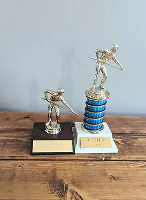 2 Vintage 1995 1998 Billiards Trophy Pool Player Award 90s   Cooter   • $13.50