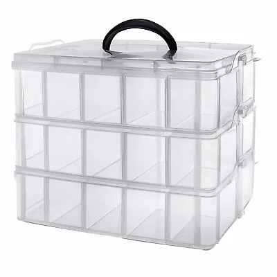 £9.99 • Buy 3Tier Storage Boxes Arts & Crafts Detachable & Stackable Containers Compartments