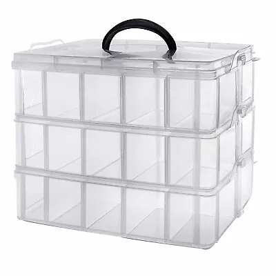 3Tier Storage Boxes Arts & Crafts Detachable & Stackable Containers Compartments • £11.99