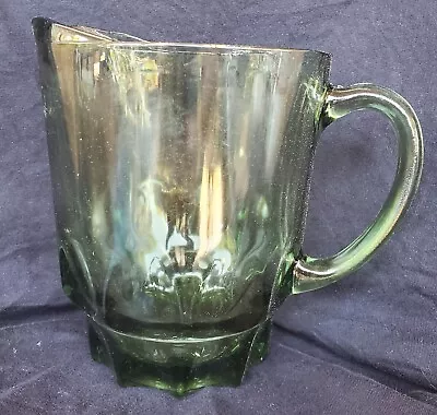 Reflection Green 48 OZ PITCHER THUMBPRINTS PATTRN AVOCADO GREEN VINTAGE BEAUT • $18