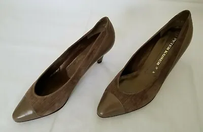 Womens Size 10M Brown Peter Kaiser All Leather Dress Pumps Heels Shoes Preowned • $30.37