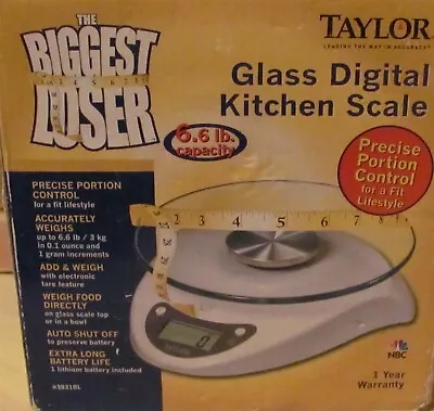 Taylor  The Biggest Loser  Glass Digital Kitchen Scale (Model 3831B) • $24.99