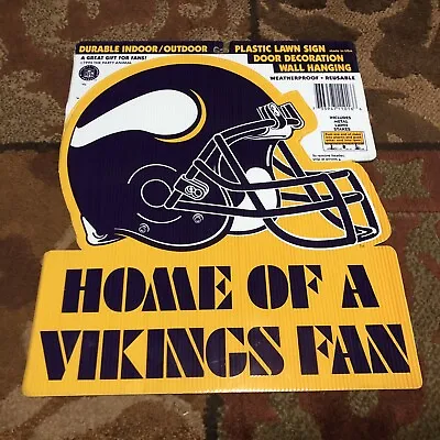 Vintage 1995 NFL Minnesota Vikings Lawn Sign 90s Door Wall Hanger Waterproof NEW • $29.99