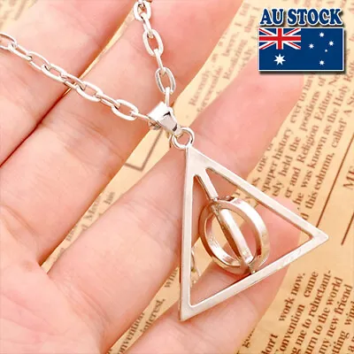 $4.95 • Buy  Harry Potter Rotatable Deathly Hallows Pendant Chain Necklace