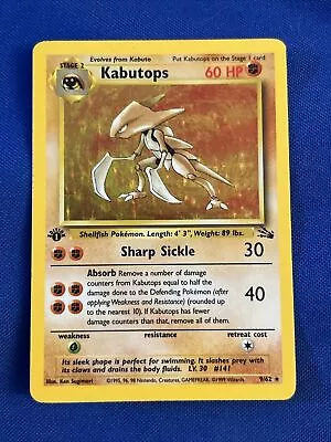 Pokemon TCG Card 1st Edition Holo-foil Kabutops 9/62 NM • $0.99