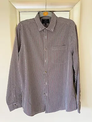 £3.49 • Buy Bogof! Gents  Long Sleeve Shirt , Striped ,atlantic Bay , Red Mix Sz Lge Vgc