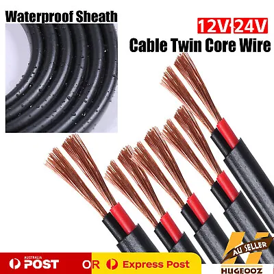 Twin 2 Core Battery Cable Car Trailer Boat Solar Electric Wire 12V 24V Red Black • $7.43