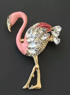 Flamingo Vintage Style Brooch Enamel On Metal • $12.80