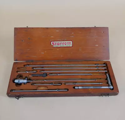 Vintage Starrett 124 Inside Micrometer Set With Wood Case DS • $74.99