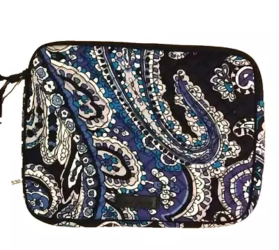 NWT Vera Bradley Tablet Sleeve Padded Case Cover Bag In Deep Night Paisley Blue • $26