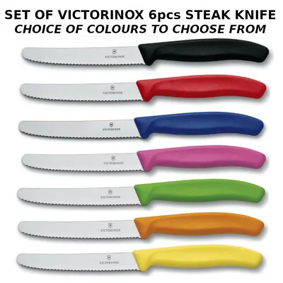 Victorinox Set Of 6pcs Serrated Steak Tomato Sausage Meat  Knives • $47.90