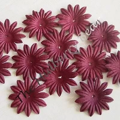 20 1  Burgundy MULBERRY PAPER DAISY FLOWERS For Cards • $1.79